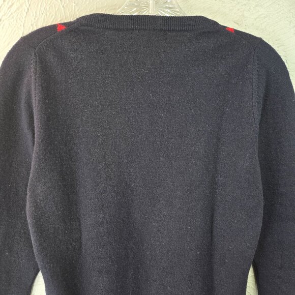 Banana Republic 100% Lambswool Sweater XS Argyle Preppy Retro Y2k Academia Top - Picture 7 of 15